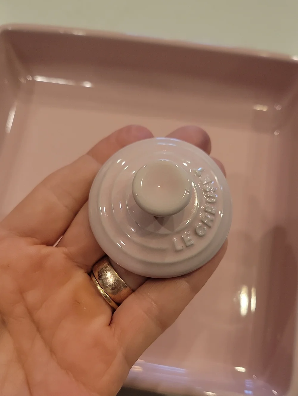 Le Creuset Rare & Retired Chiffon Pink Napkin Holder With Weight